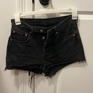 Levi distressed denim shorts